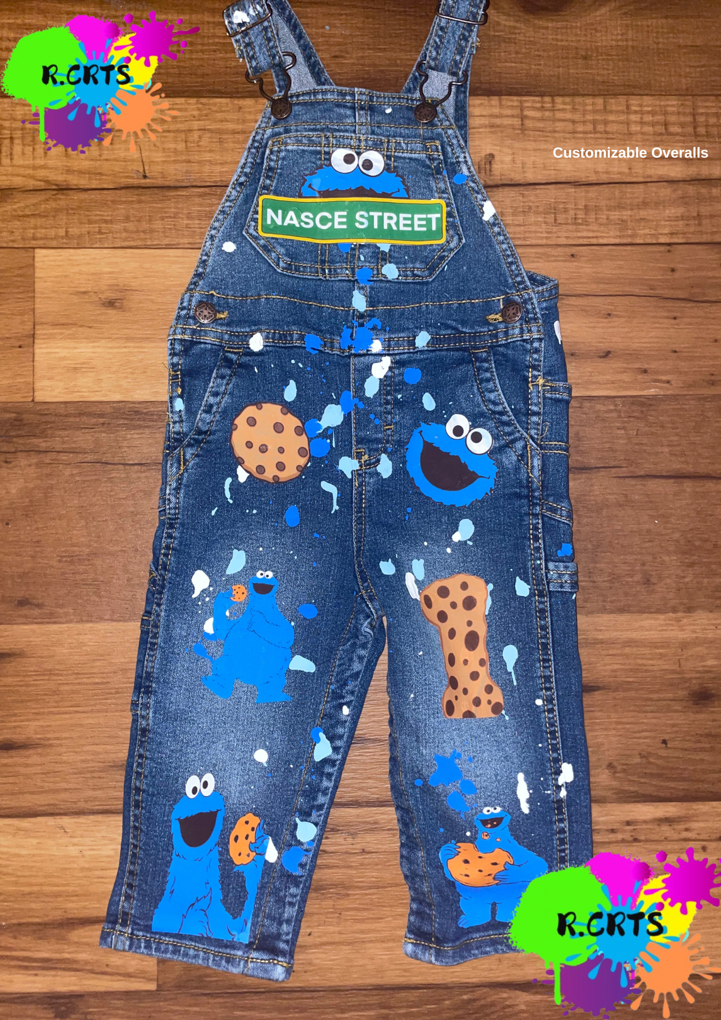 Custom Birthday Cookie Monster Overall | Birthday Customized Outfit | Kids Birthday Outfits | Boy or Girl | Personalized Birthday Clothing (Copy)