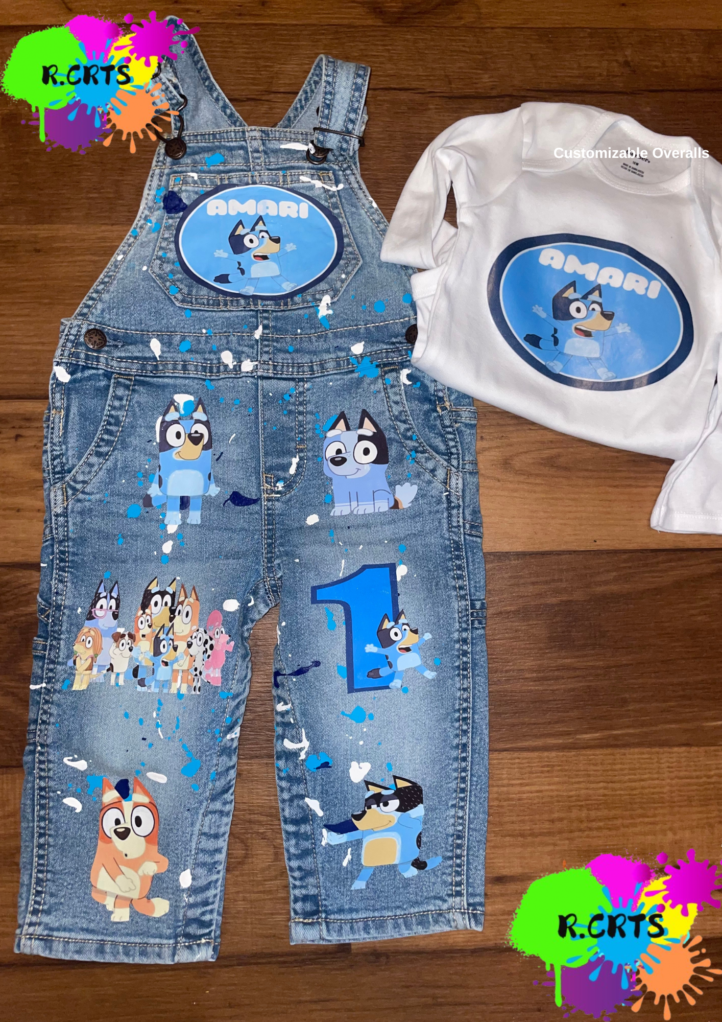 Custom Birthday Bluey Overall | Birthday Customized Outfit | Kids Birthday Outfits | Boy or Girl | Personalized Birthday Clothing