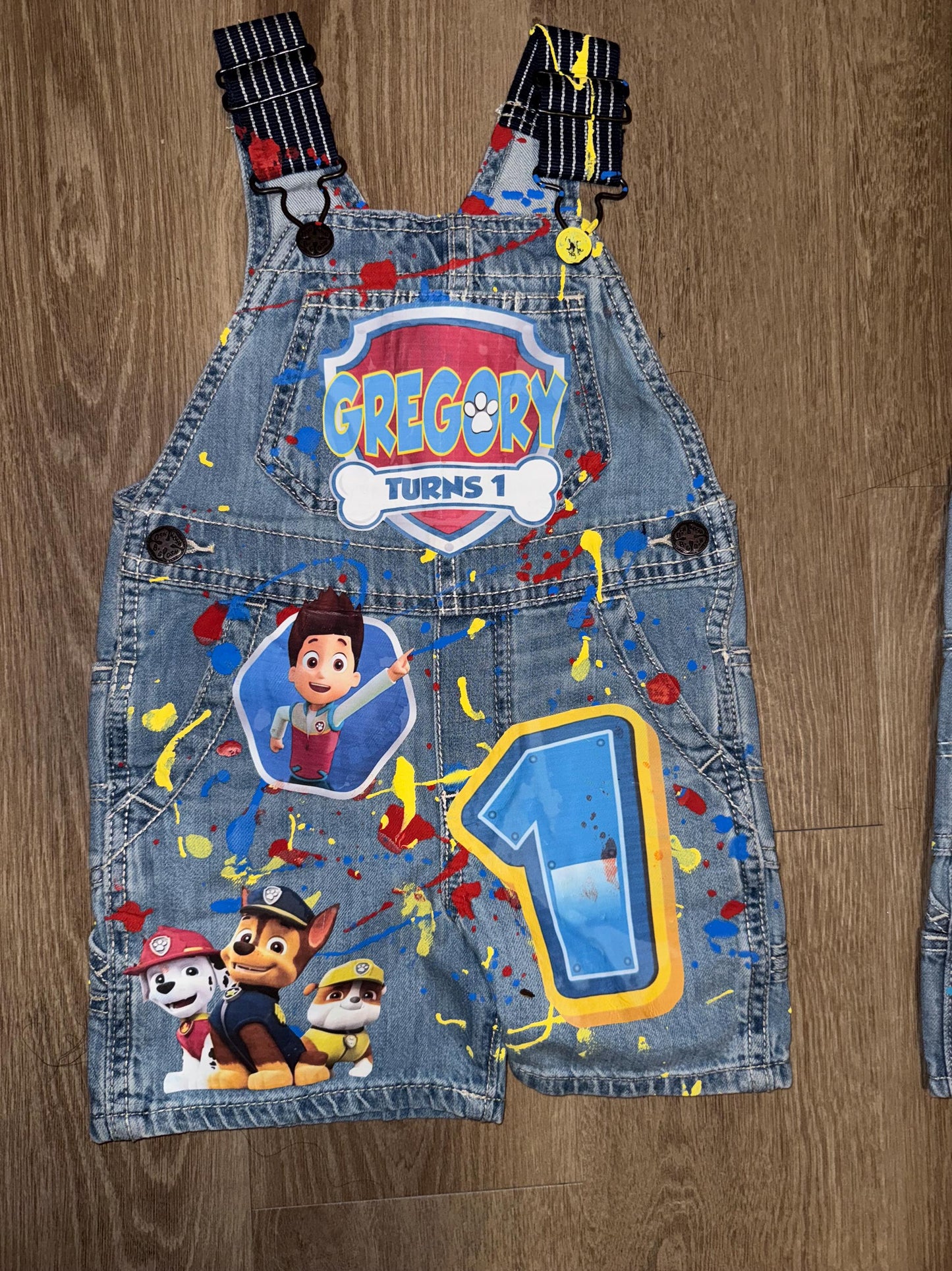 Custom Overall Short  Set -  Any Theme Boy/Girl - Birthday Set - Kids Birthday Outfit - Shortall Birthday Custom