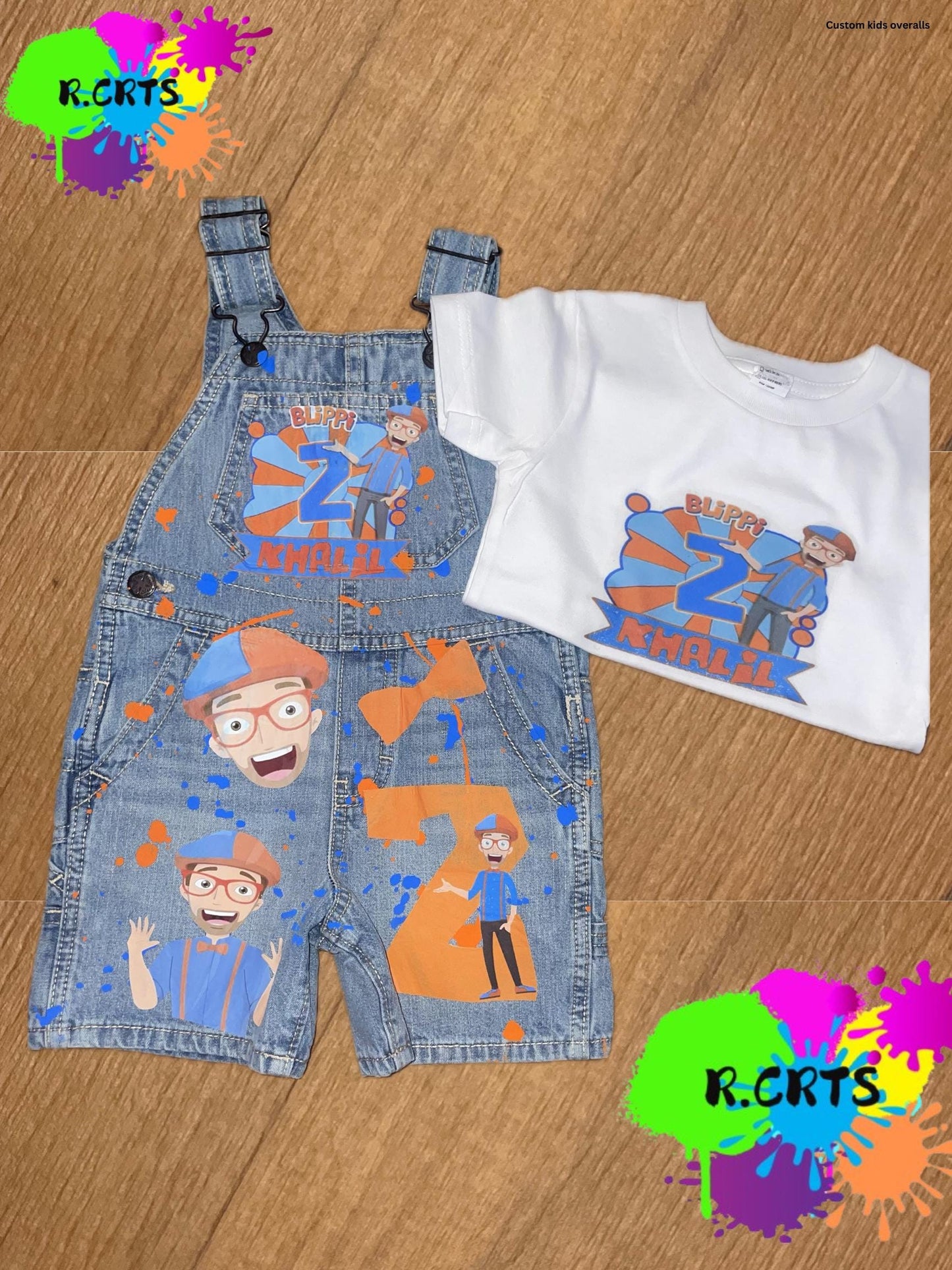 Custom Overall Short  Set -  Any Theme Boy/Girl - Birthday Set - Kids Birthday Outfit - Shortall Birthday Custom